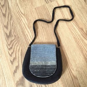 Walborg Vintage Disco‎ black & silver Hand beaded Evening Bag